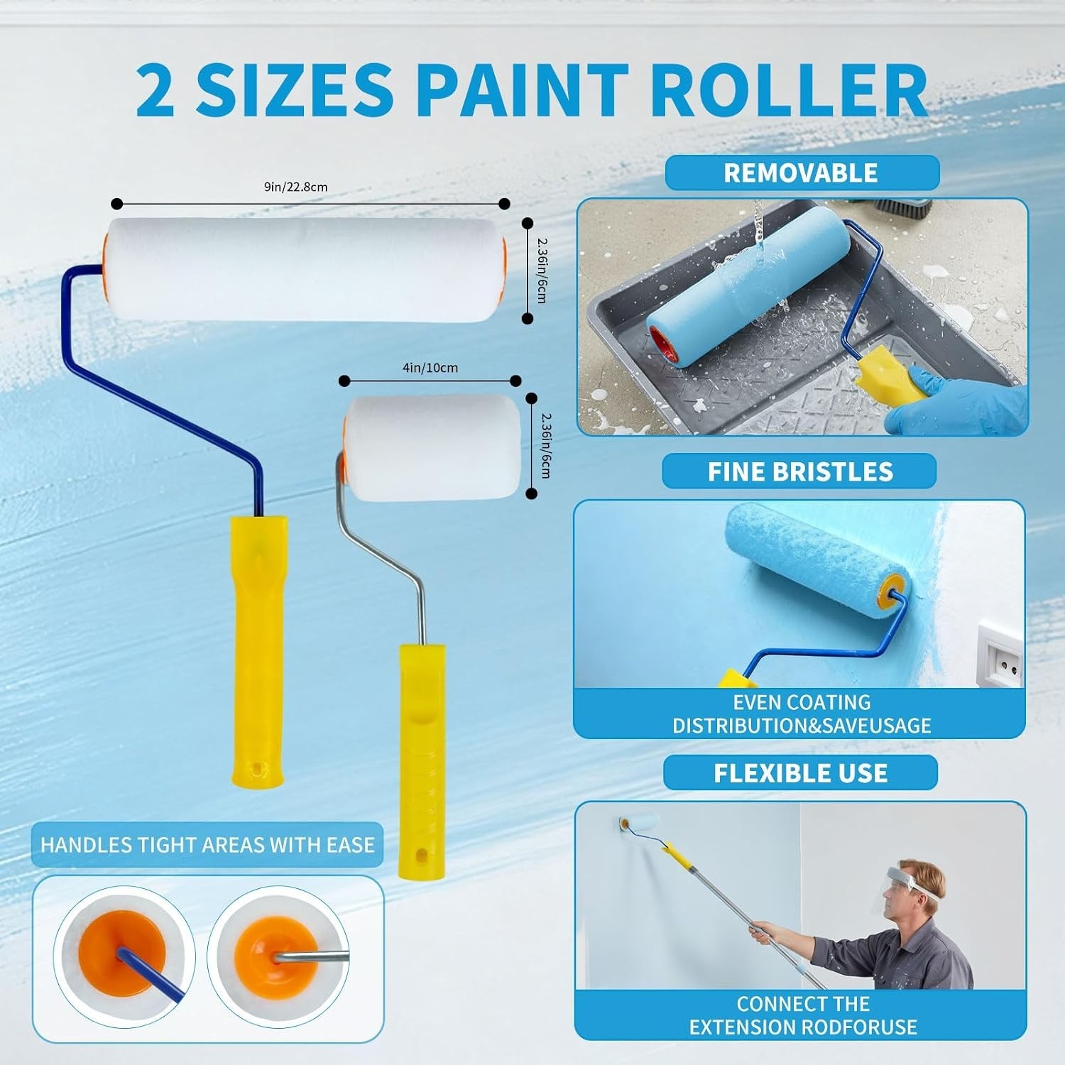 Self Leveling Epoxy Floor Tool Kit Spiked Roller Shoes Trowel Scraper Extension