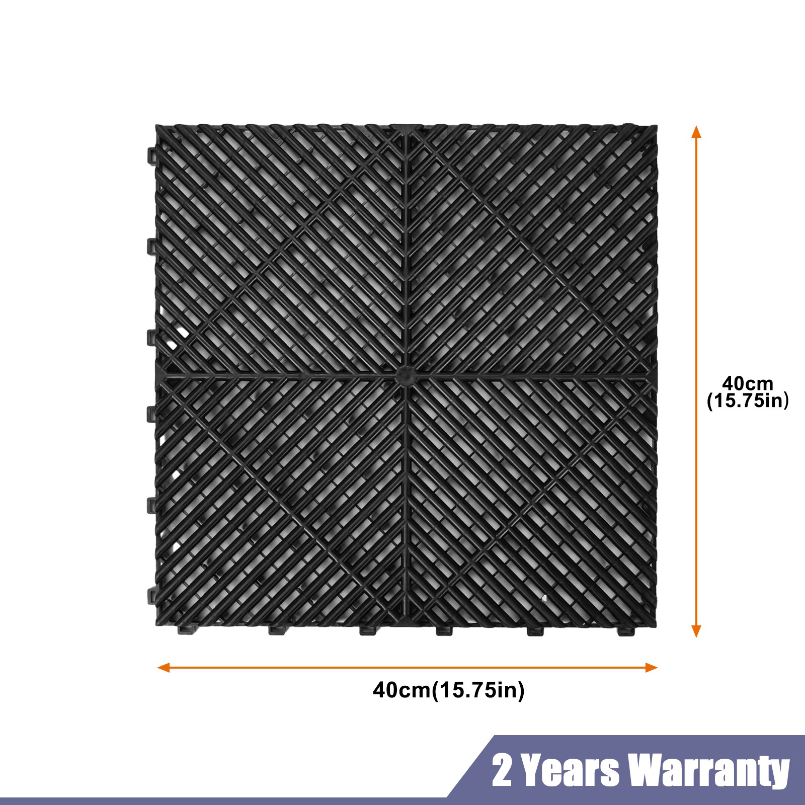 50 Packs 15.75″x15.75” Interlocking Garage Floor Tiles Vented Water Drainage
