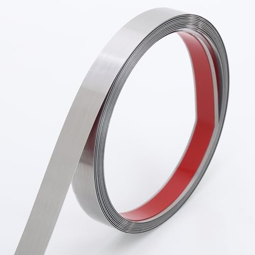 Peel and Stick Metal Molding Trim, Self-Adhesive 20ft x 0.6in Brushed Silver