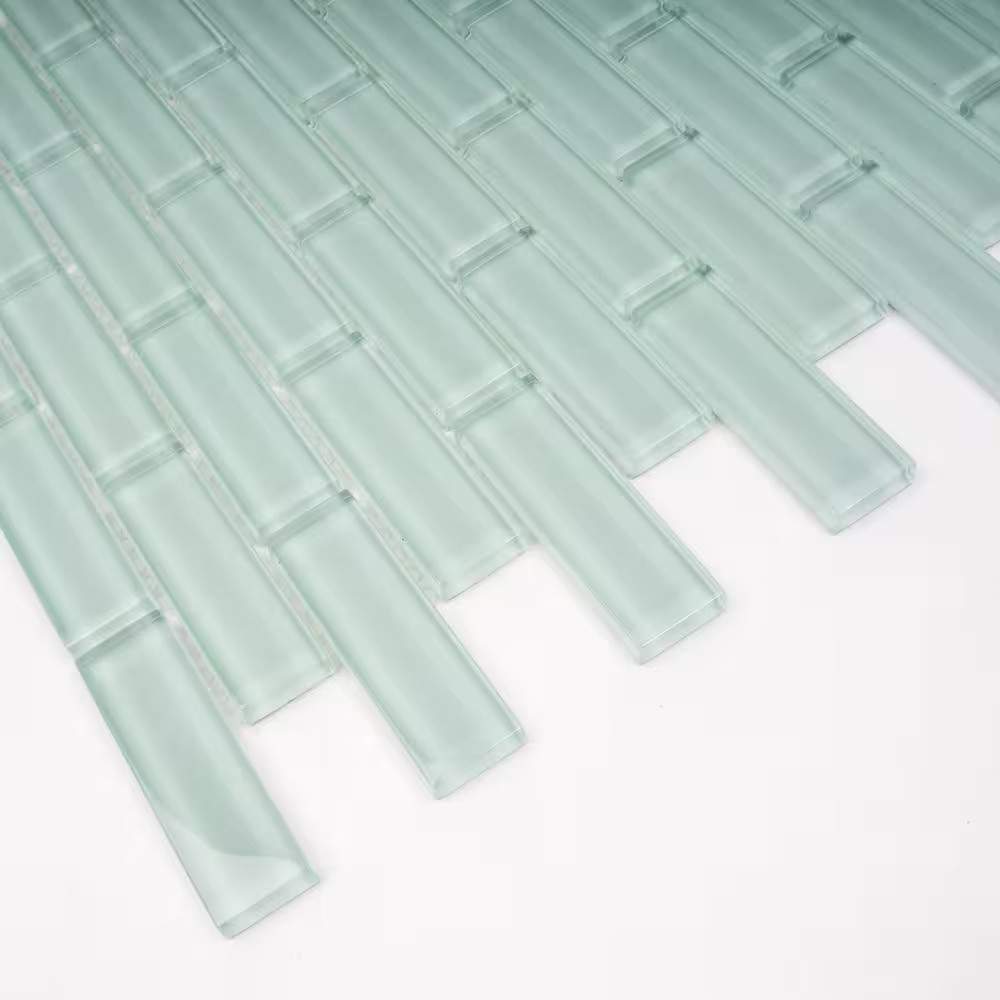 Aqua 11.9 In. X 11.9 In. Polished Glass Mosaic Tile (4.92 Sq. Ft./Case)