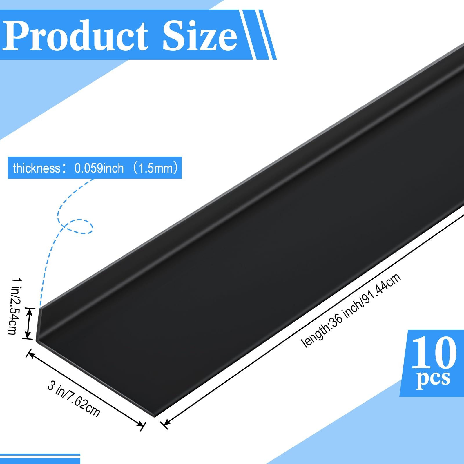 10 Pcs 3 x 1 x 36 Inches Wall Corner Protector Guards, Avoid Scratching Scuff…