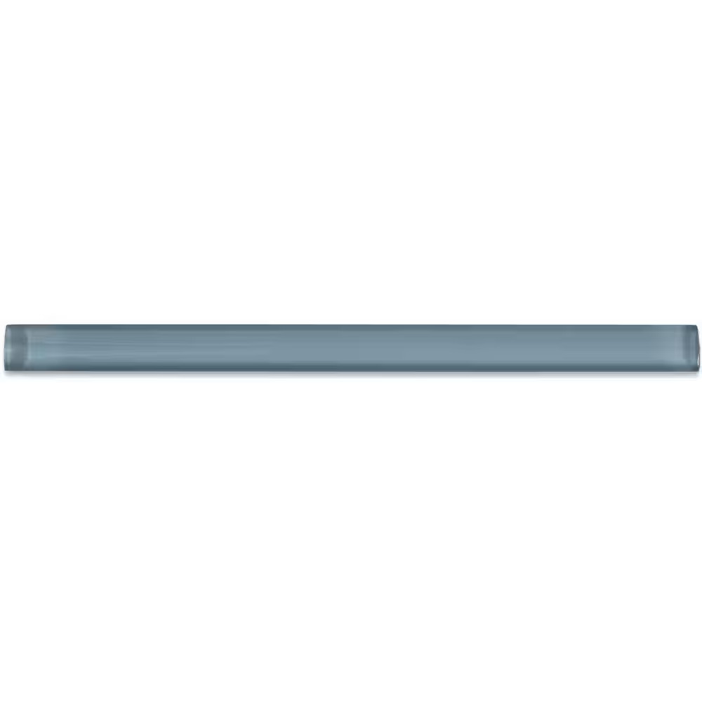 Light Blue Gray 3/4 In. X 12 In. Glass Pencil Liner Trim Wall Tile