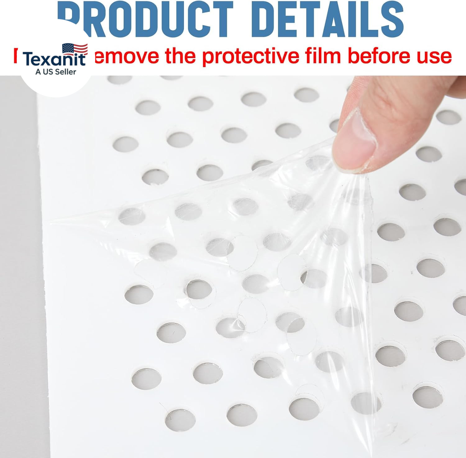 2 Pack 2′ X 2′ Plastic Perforated Tiles with 3/8″ Holes 24″ X 24″ White Drop Cei