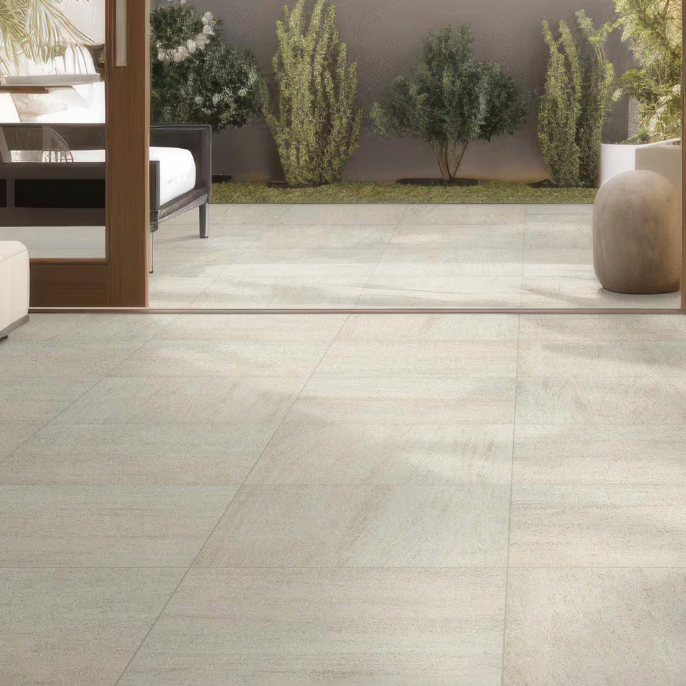 Living Style Beige 2 Cm. X 24 In. X 24 In. Matte Porcelain Stone Look Paver (8 S