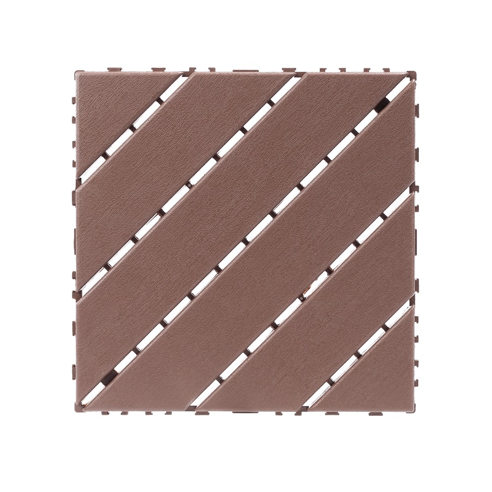 44x Plastic Interlocking Decking Tiles 12×12 Inches Backyard Pool Decking Tiles