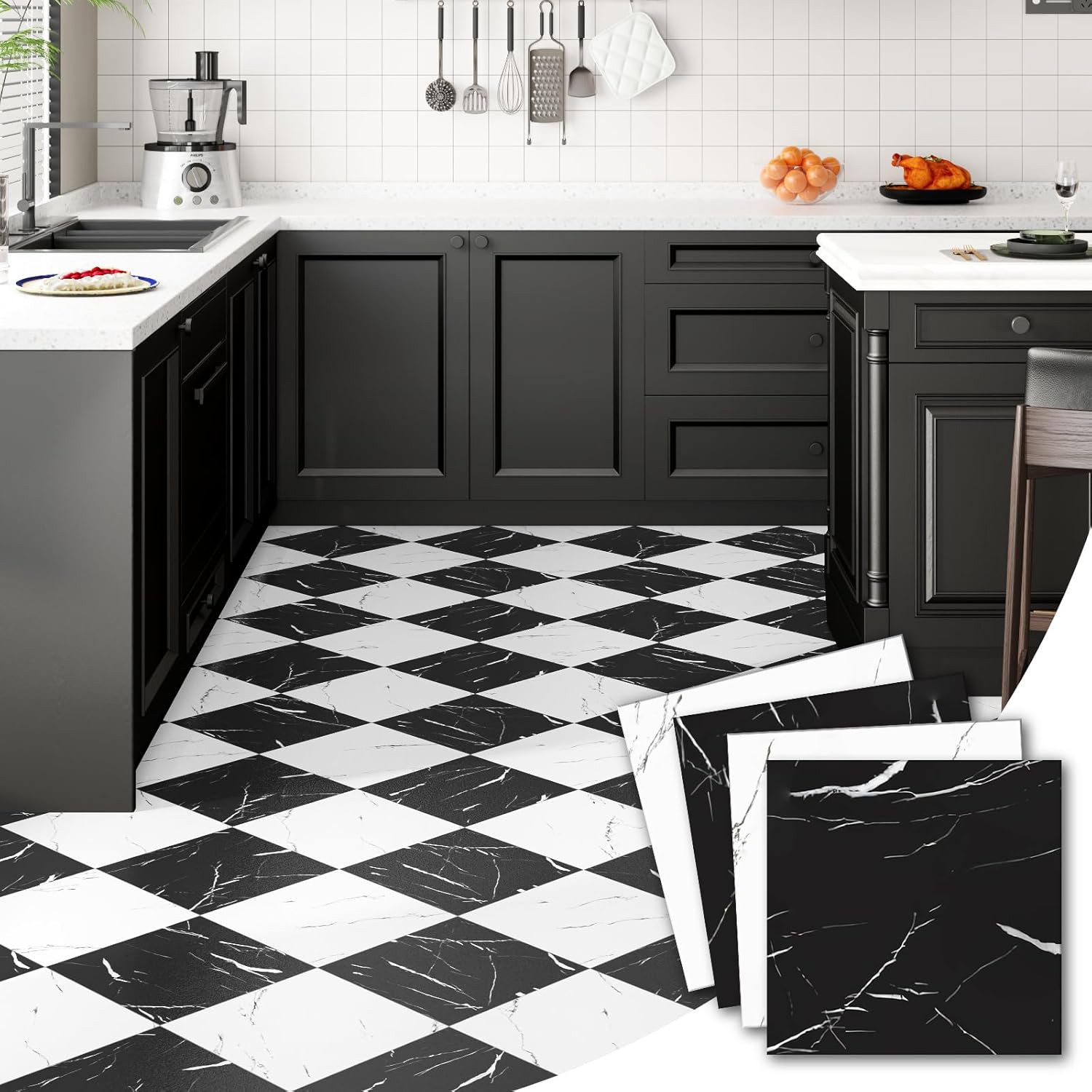 30-Pack 30 Sq.Ft Peel and Stick Floor Tiles Vinyl Matte Pattern Flooring, 12” X
