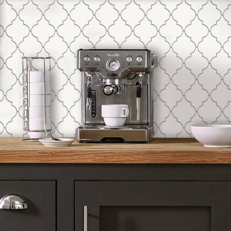 Quatrefoil Farmhouse White and Gray Modern Peel and Stick Backsplash Tile Diy