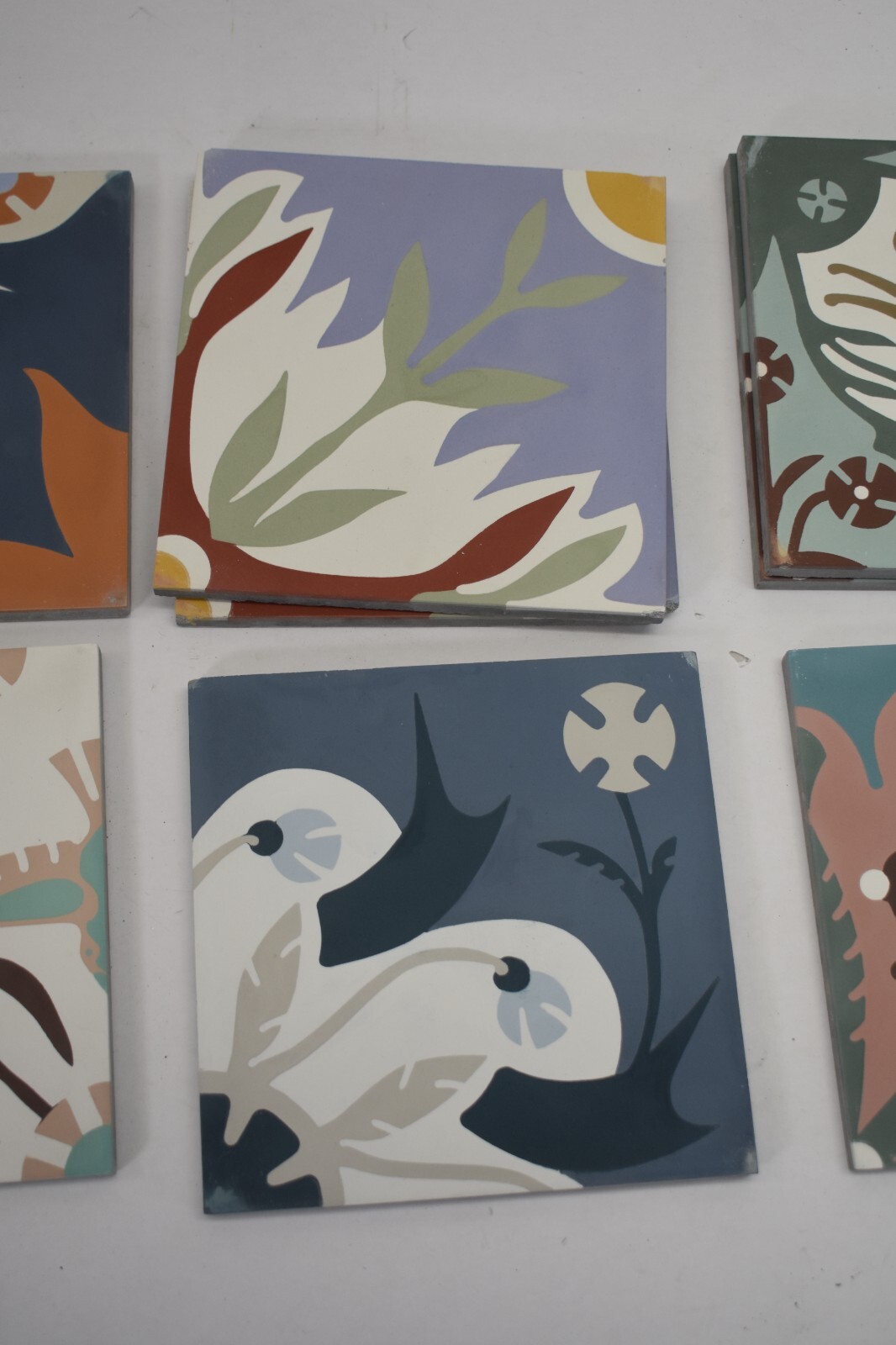 Lot of 10 LiLi Square Handmade Cement Tiles Assorted Styles 8″ x 8″ Inserts