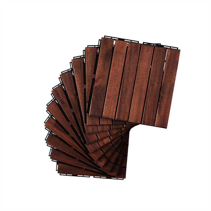 10/20/30PCS Interlocking Deck Tiles Wood Flooring Balcony Patio Paver 12″ *12″