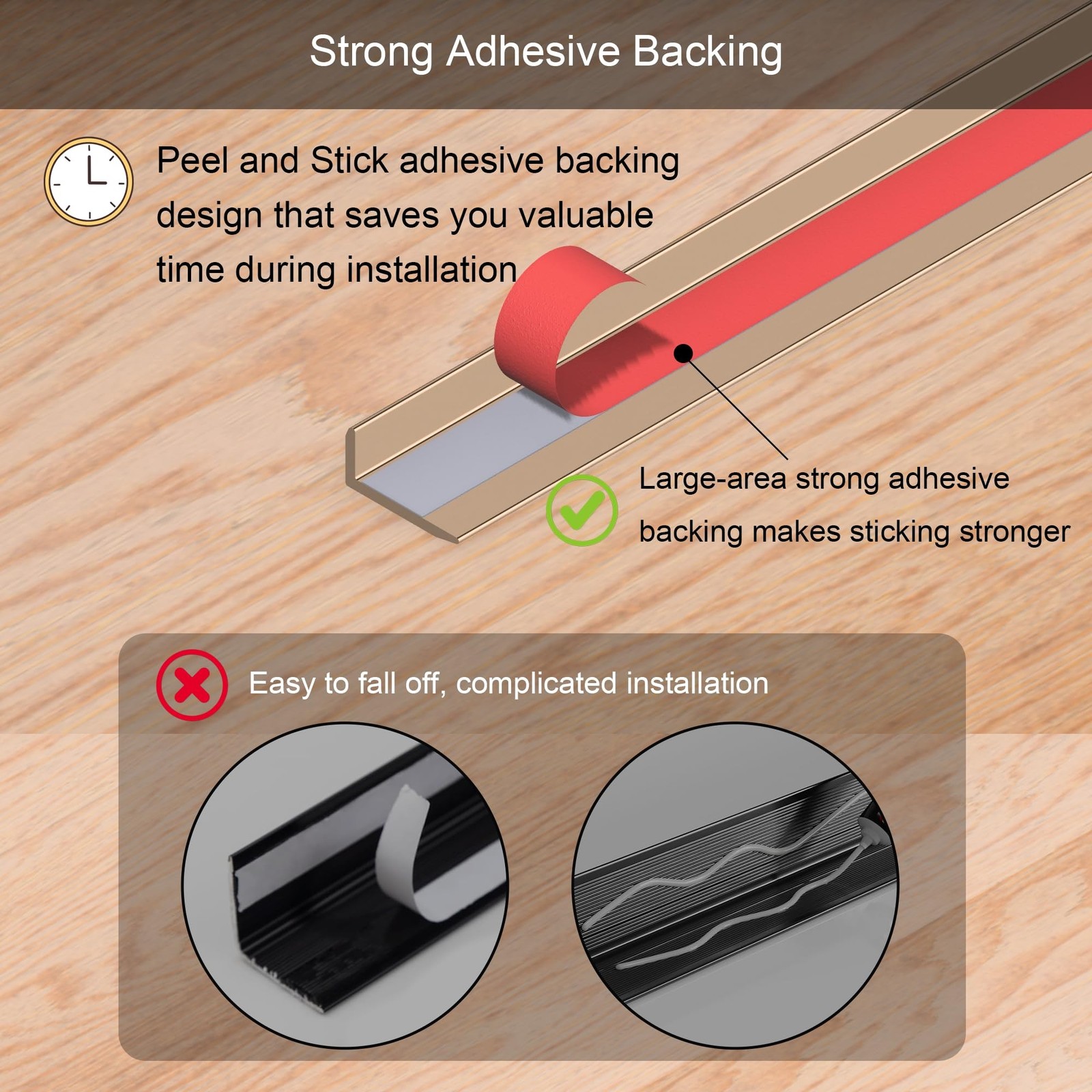 10-Pack 12 Inch Peel and Stick Aluminum Tile Trim, Decorative Kitchen Backspl…