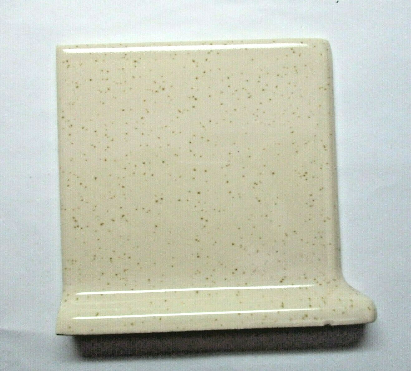 1 Cove Base Left Side Outside Corner Wall Tile Wheeling 4-3/8 Brown Specks Beige