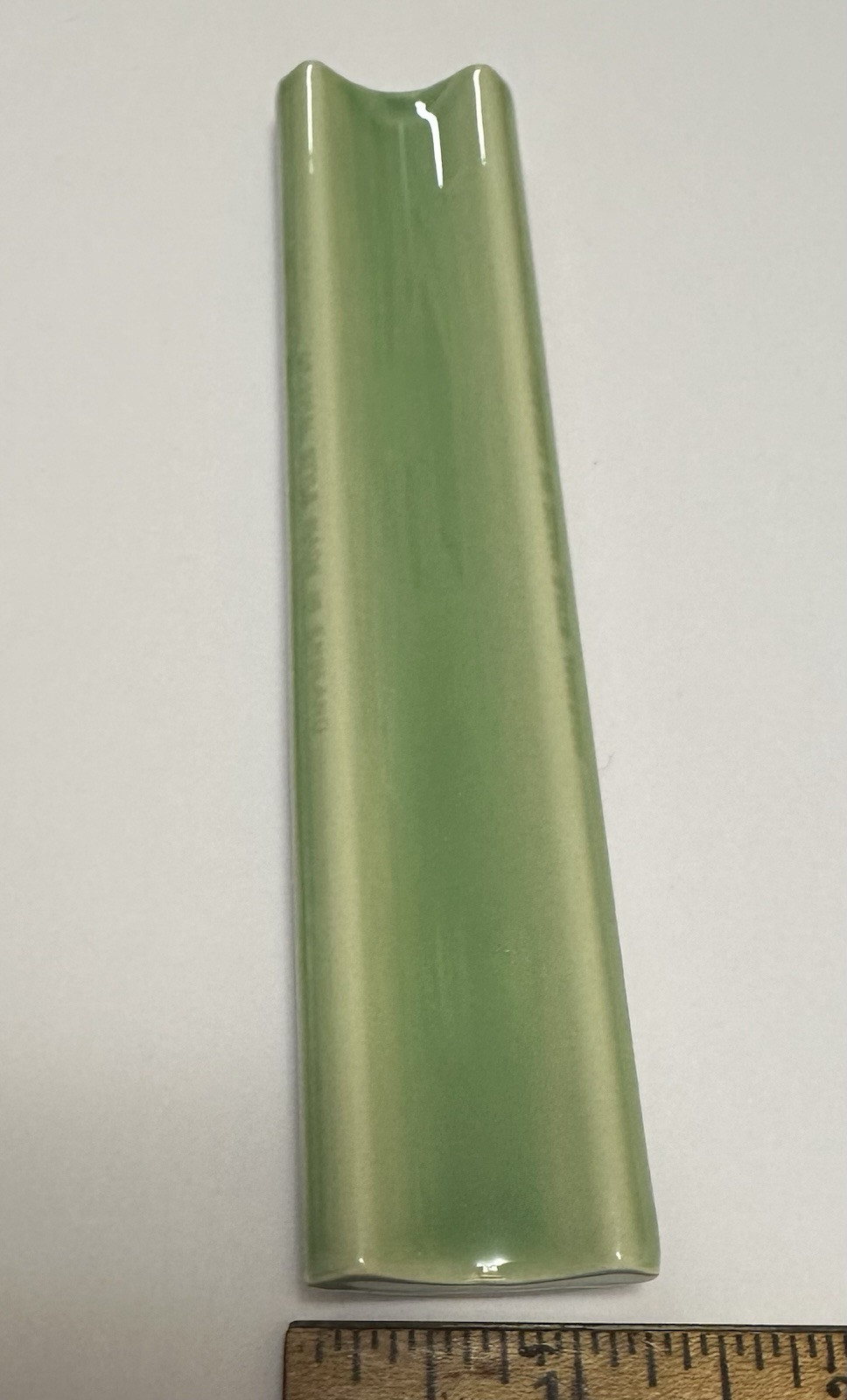 1 pc. Lime Green: Ceramic inside Corner / Quarter Round Tile 1″ X 6″ England
