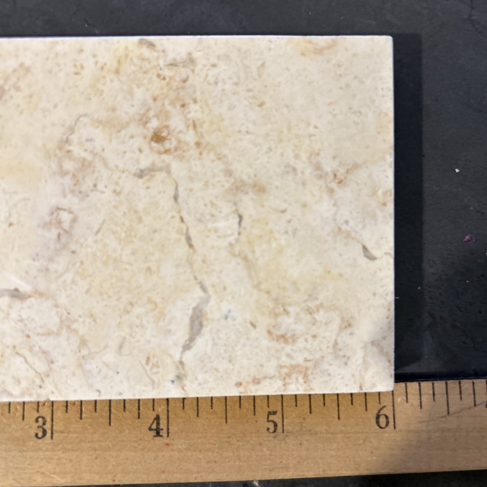 (1) piece Jerusalem Stone Ramon Gold Honed 3x6x3/4″ Beige Wall Tile Backsplash
