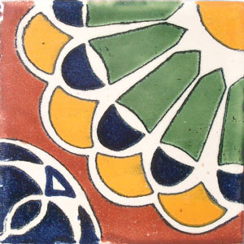 #C018) Mexican Tile sample Ceramic Handmade 4×4 inch, GET MANY AS YOU NEED !!