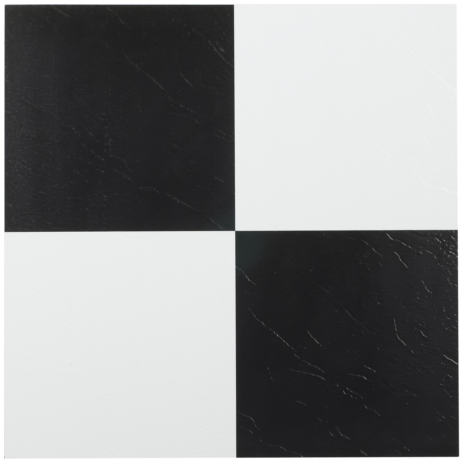 Sterling Black & White 12×12 Self Adhesive Vinyl Floor Tile – 45 Tiles/45 sq. Ft