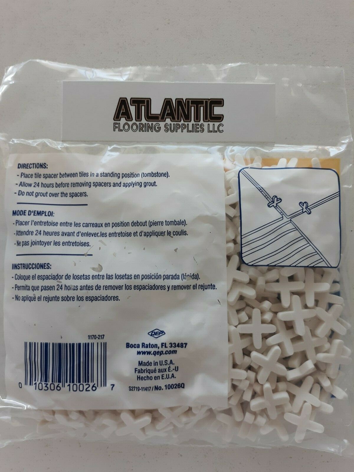 QEP Traditional Tile Spacers Tombstone Style 200/250 Pack 3/16, 1/8, 1/16 inch