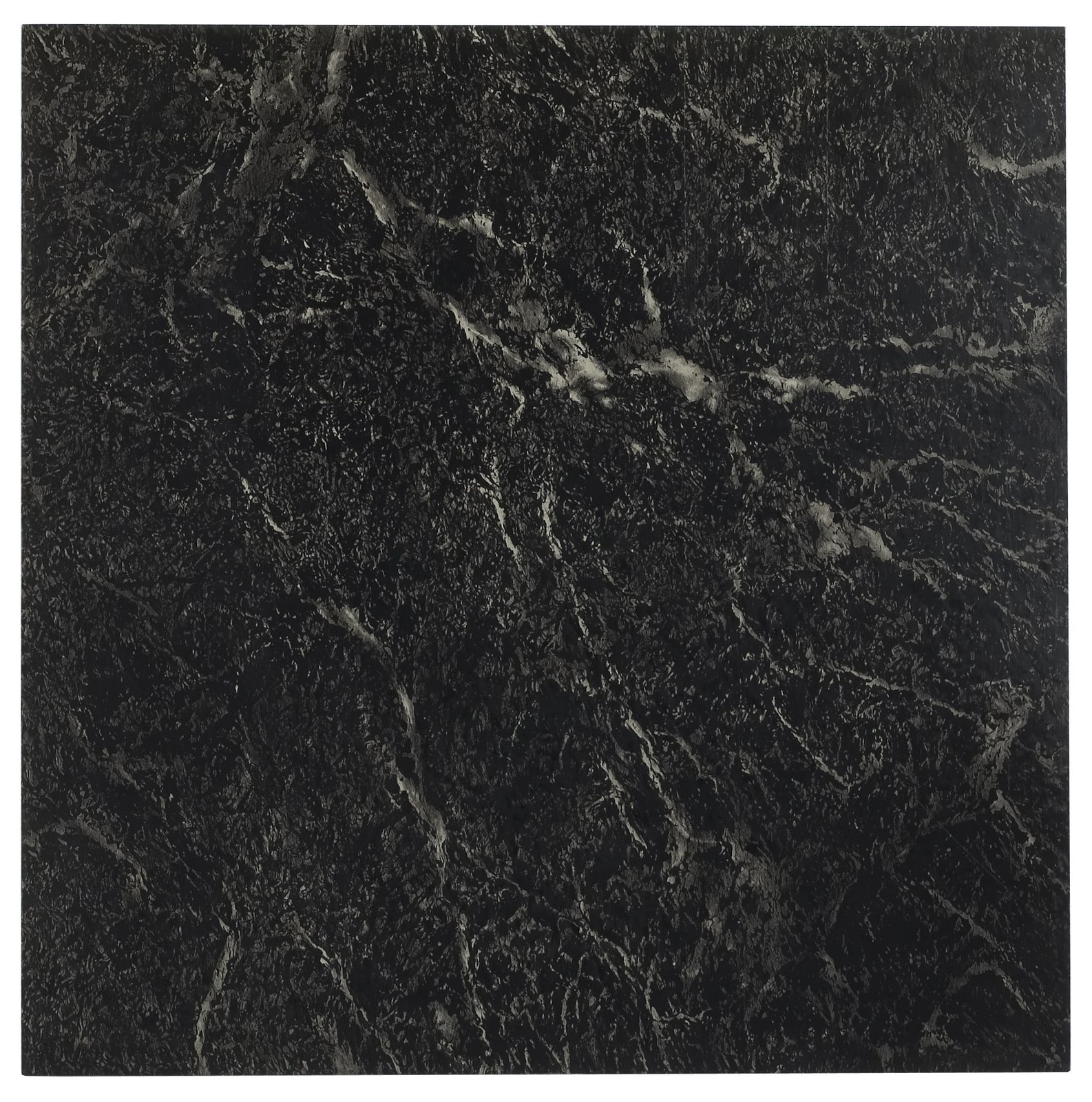 Vinyl Tile Marble Black White Vein 12×12 Inch, 20 Count Pack