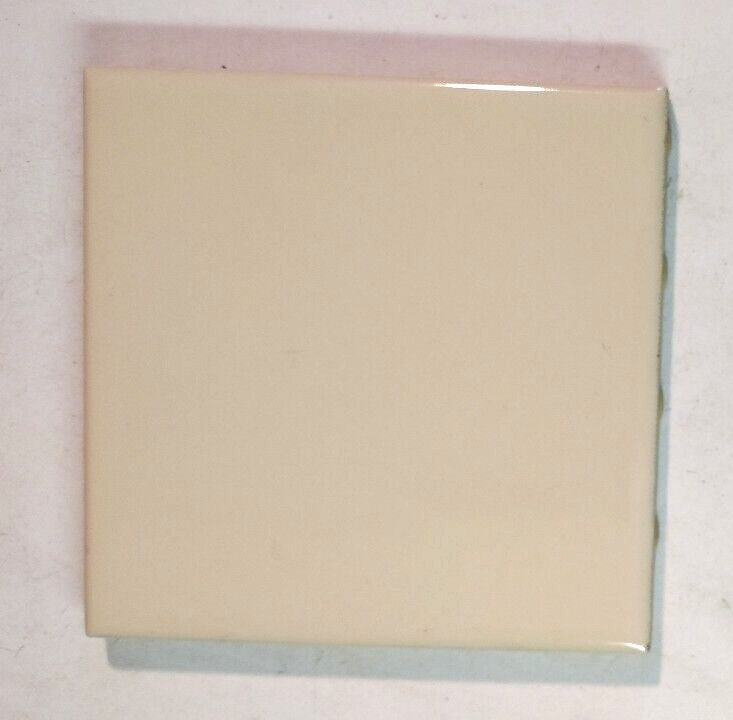 1 USQTCO Romany USA 4-1/4″ Ceramic Wall Tile Gloss Pale Eggnog Yellow 1950s Vtg