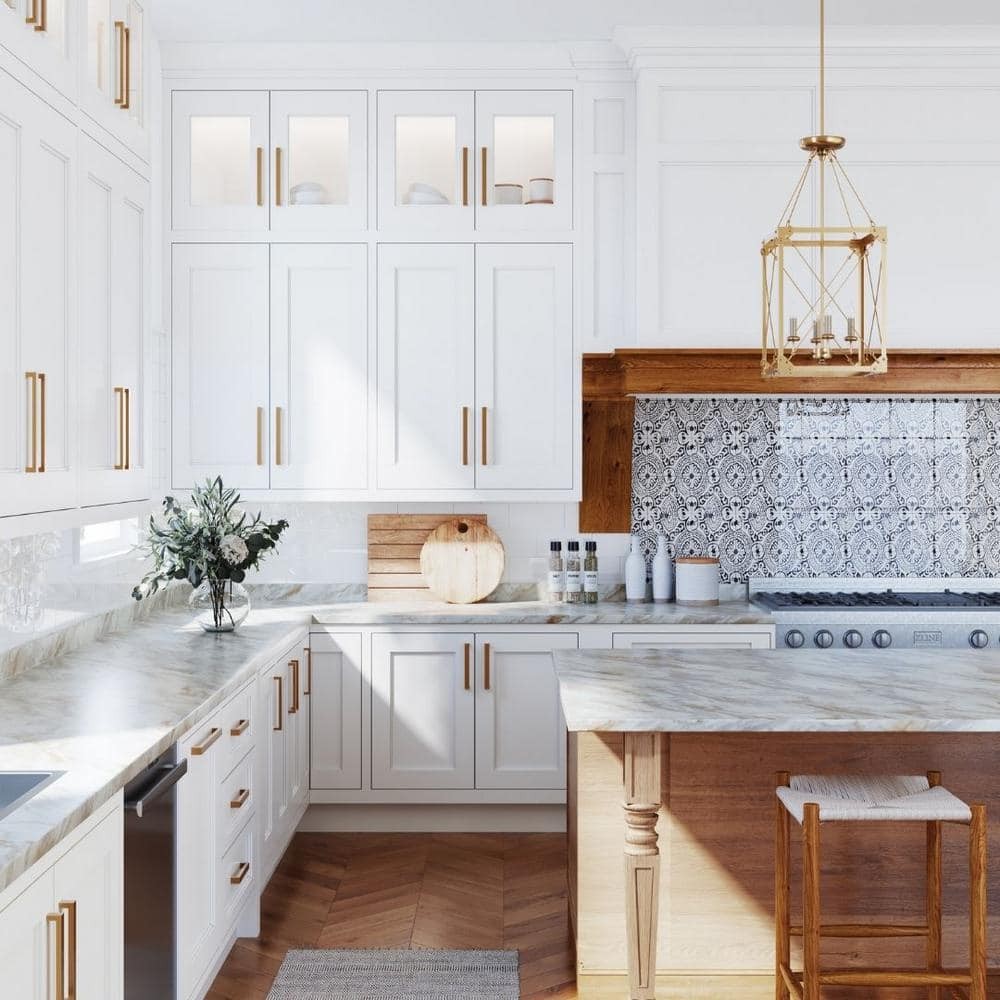 Hampton Bay Drama Marble Endsplash Kit Eased Edge Loose Backsplash
