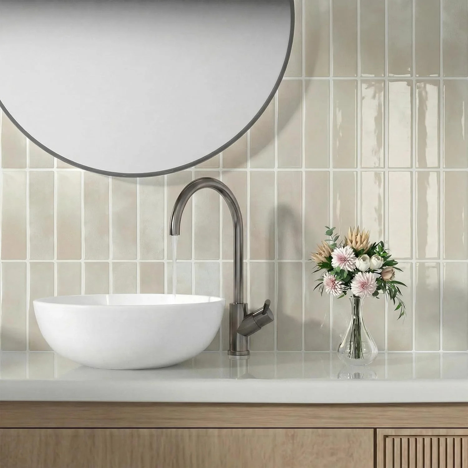 Peel and Stick Backsplash, 10 Sheets 11.42 x 9 in 3D Self Adhesive Wall Tile for