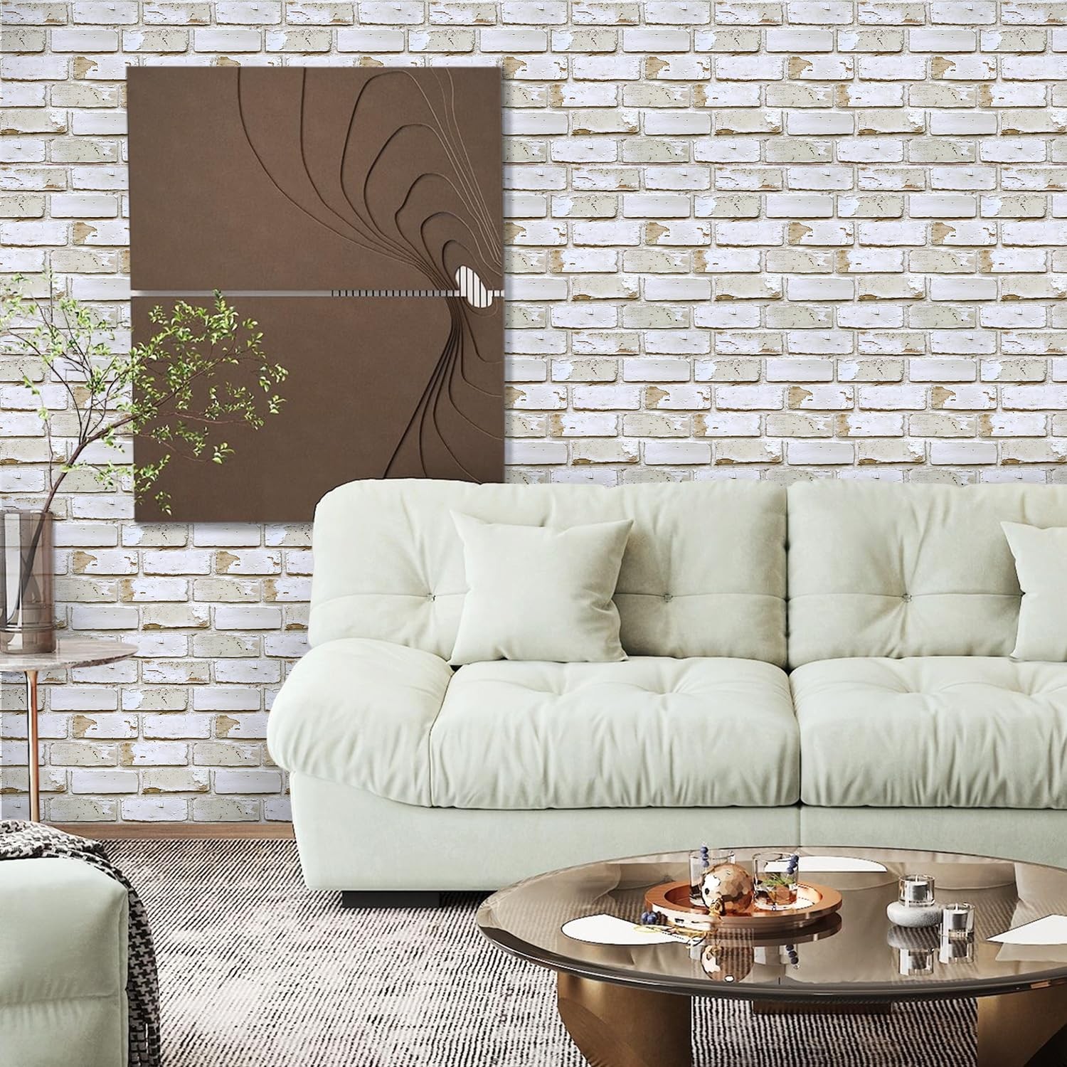 3D Brick Wall Panels Peel and Stick – 10 pcs 11.8″x11.8″ Small Size Thin PVC …