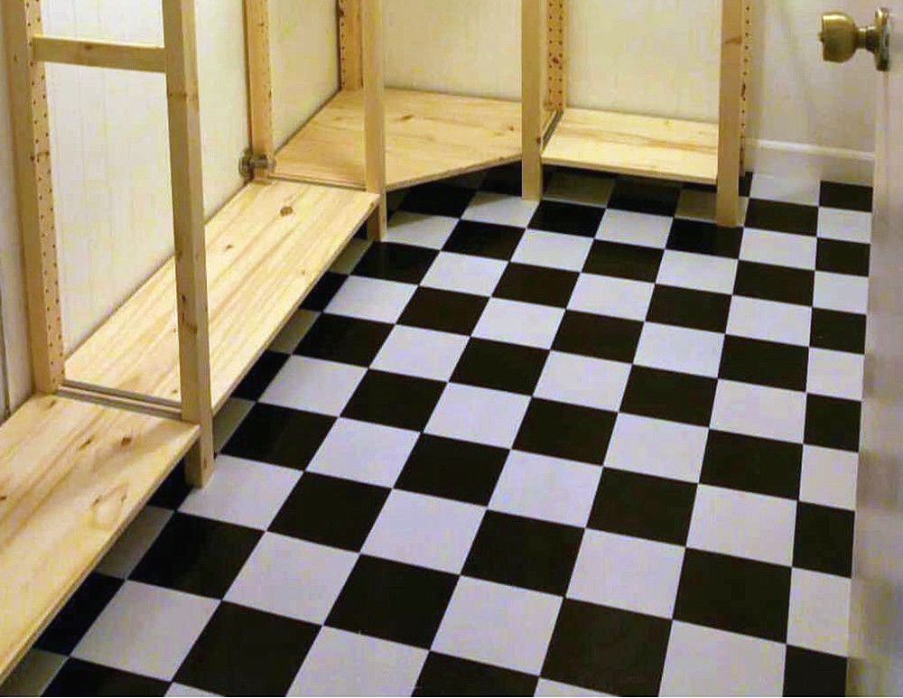 100 PACK FLOOR TILES FLOORING PEEL AND STICK VINYL CHECKERBOARD STYLE 100 SQ FT