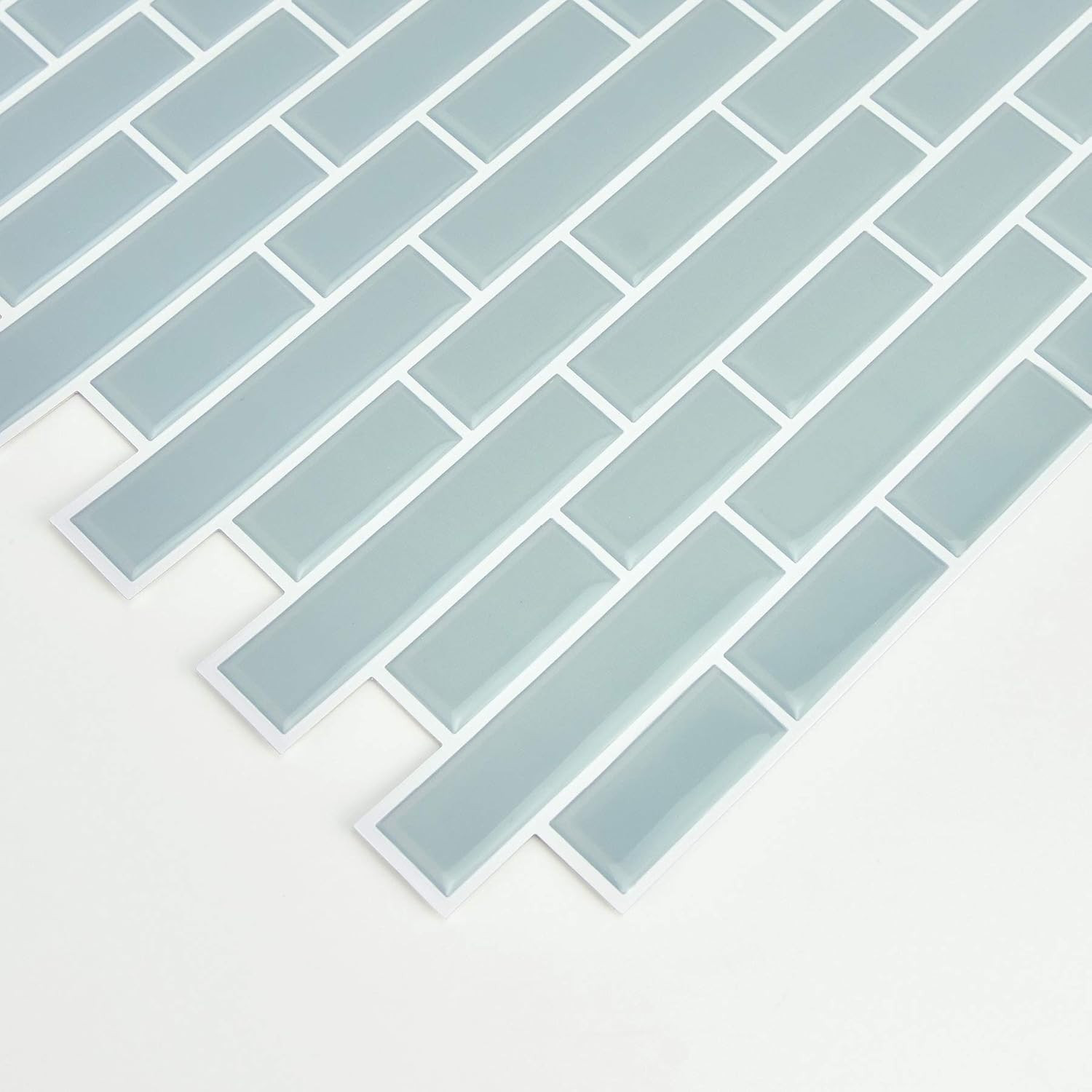NH2361 Sea Glass Peel & Stick Backsplash Tiles, Blue