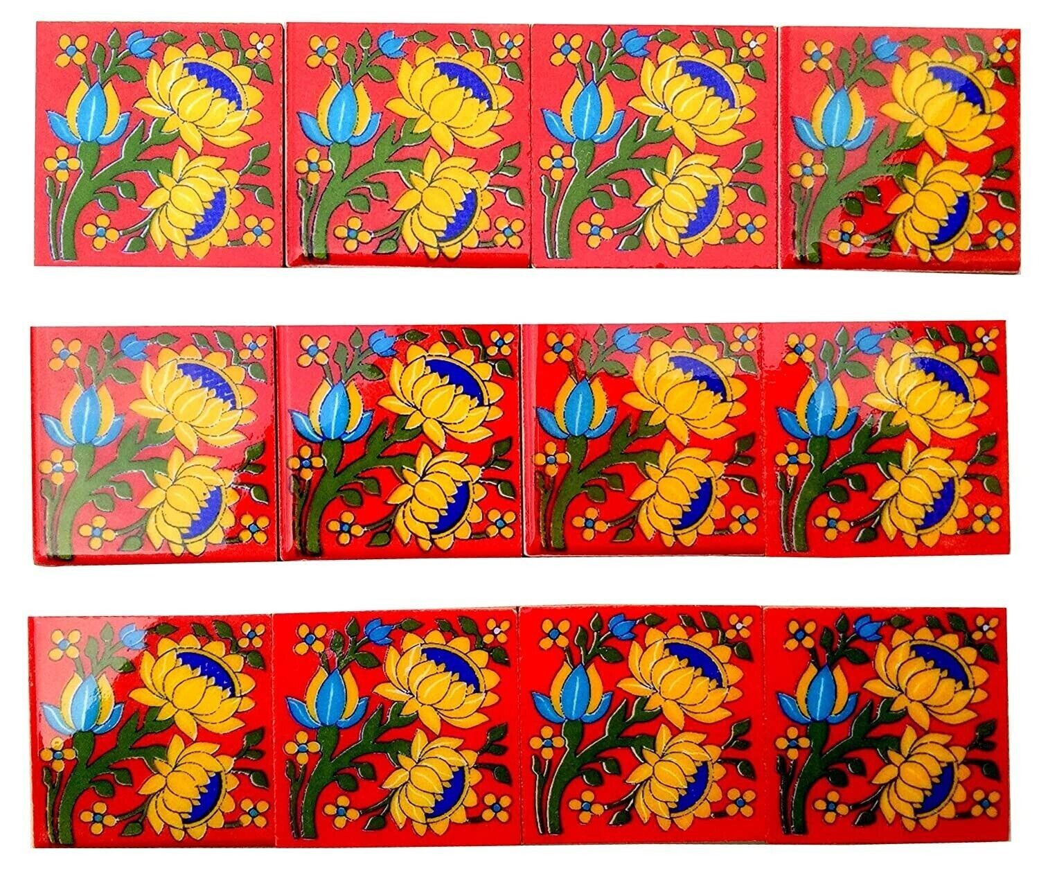 Home Decor Tile Ceramic High Lighter Wall Bathroom Tiles 2 x 2 Inch Set of 12