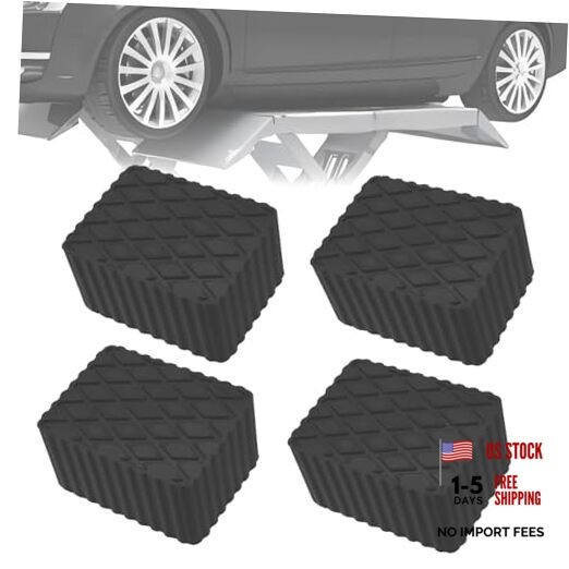 4 Pack Solid Rubber Auto Lift Pads 3000lb Heavy-Duty Jack Stand Pads Anti-Slip