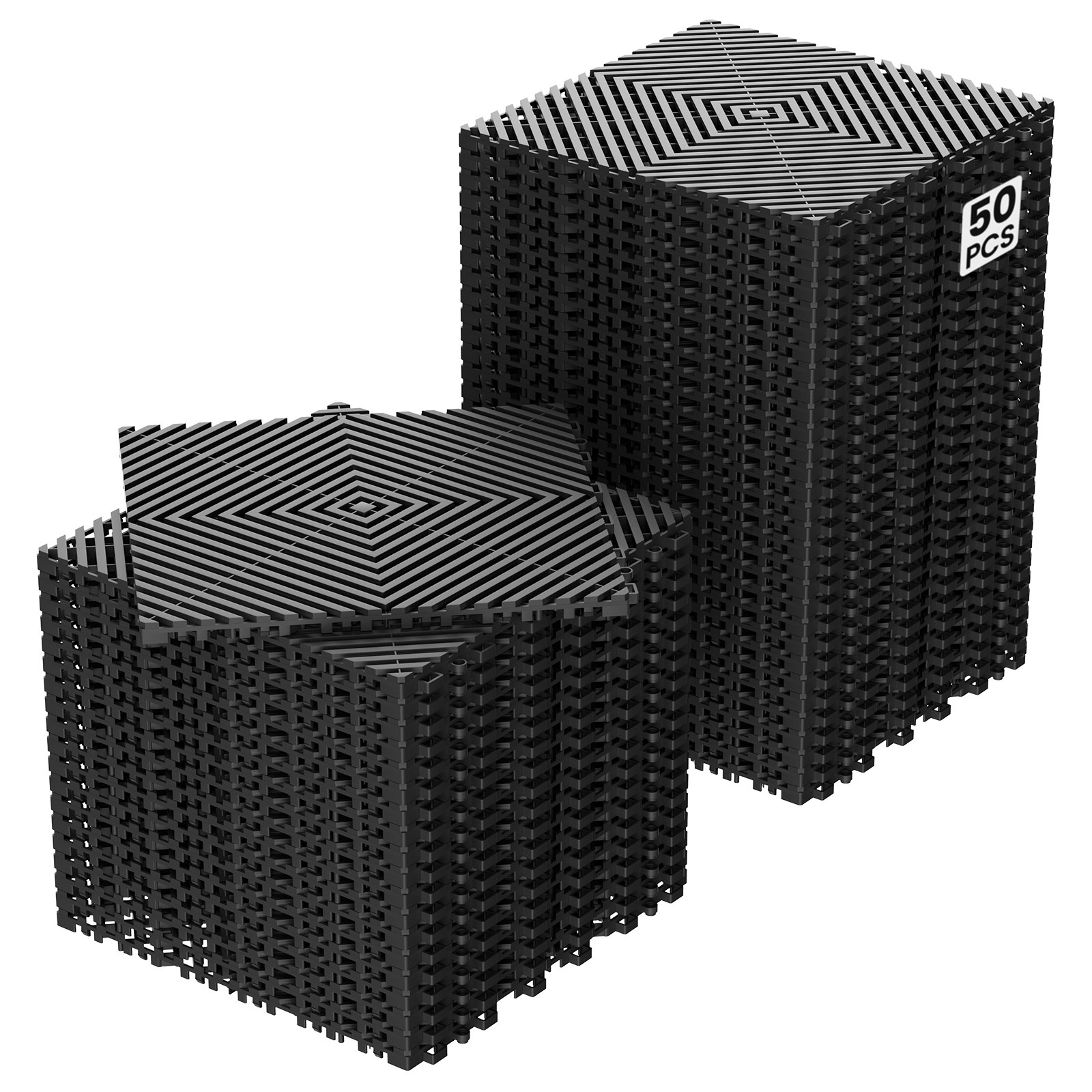 24/36/50 Pcs 12″x12″ Interlocking Garage Floor Tiles Vented Water Drainage