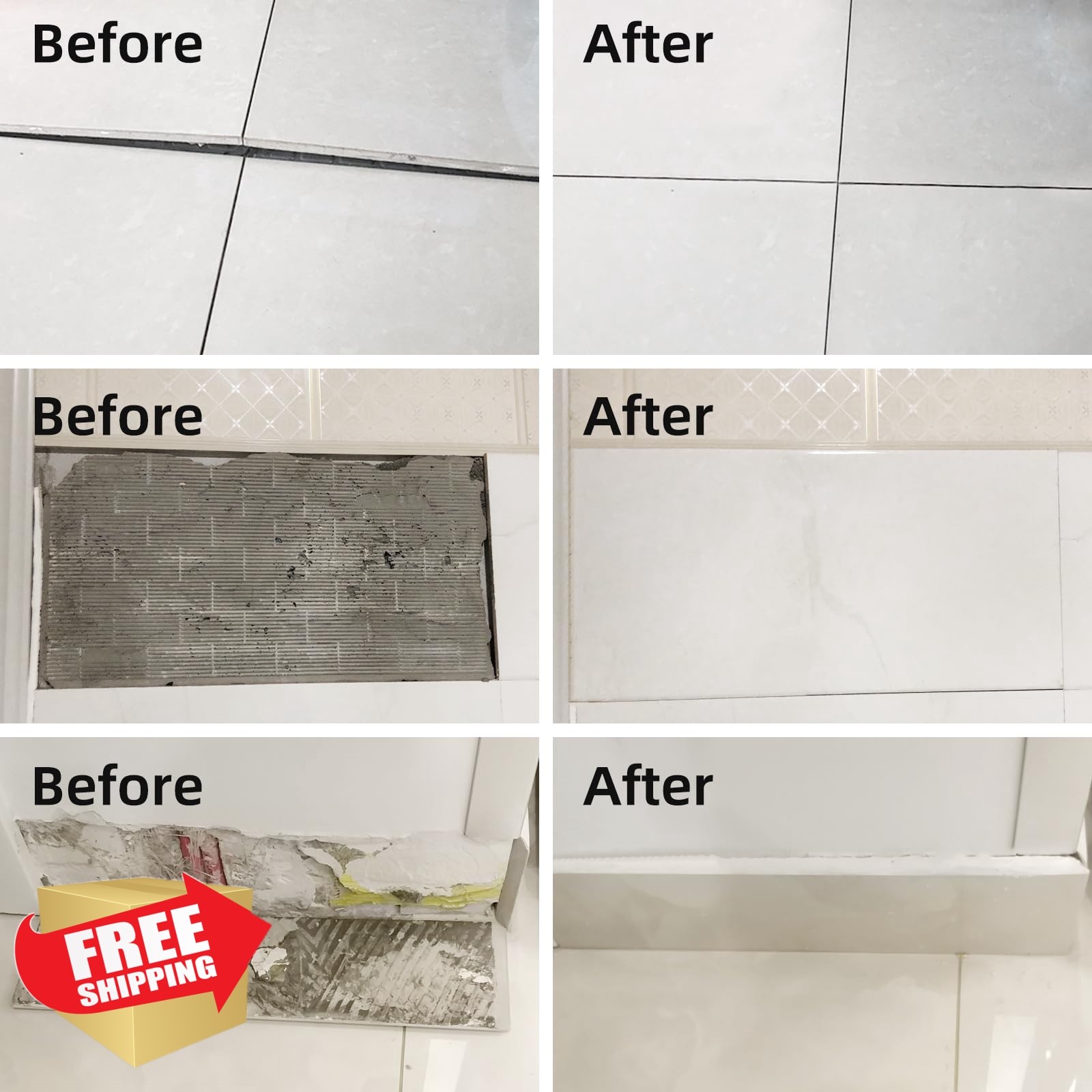 Globalcom Adhesive Tile Stone White 5.3oz
