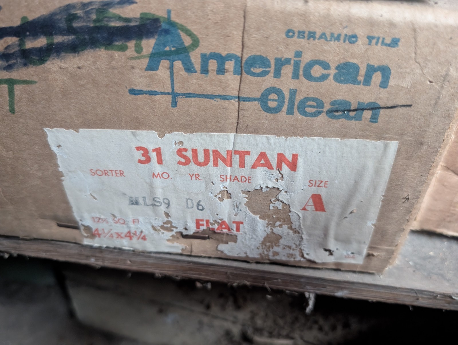 4 pcs American Olean Vintage Ceramic Wall Tile 4 1/4″ Suntan NEW Color 31