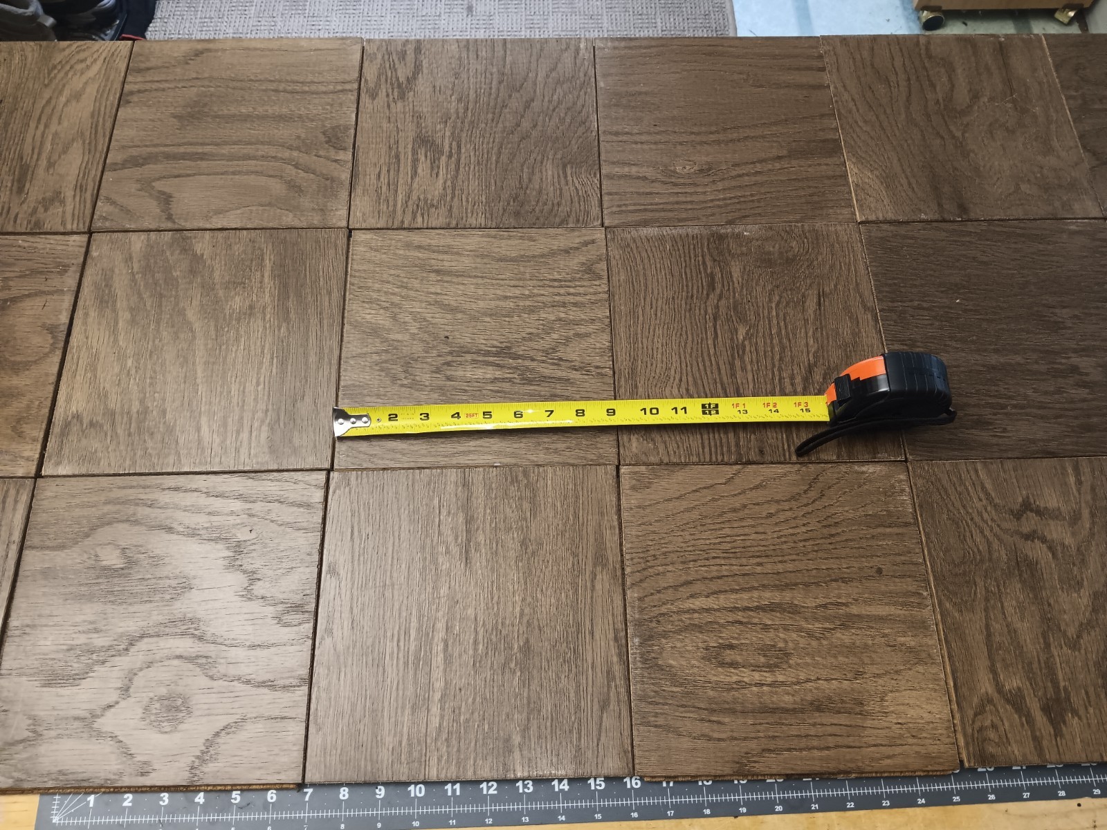 9×9 Inch NEW OLD STOCK Vintage BRUCE Solid Oak Parquet Floor Tiles Prefinished