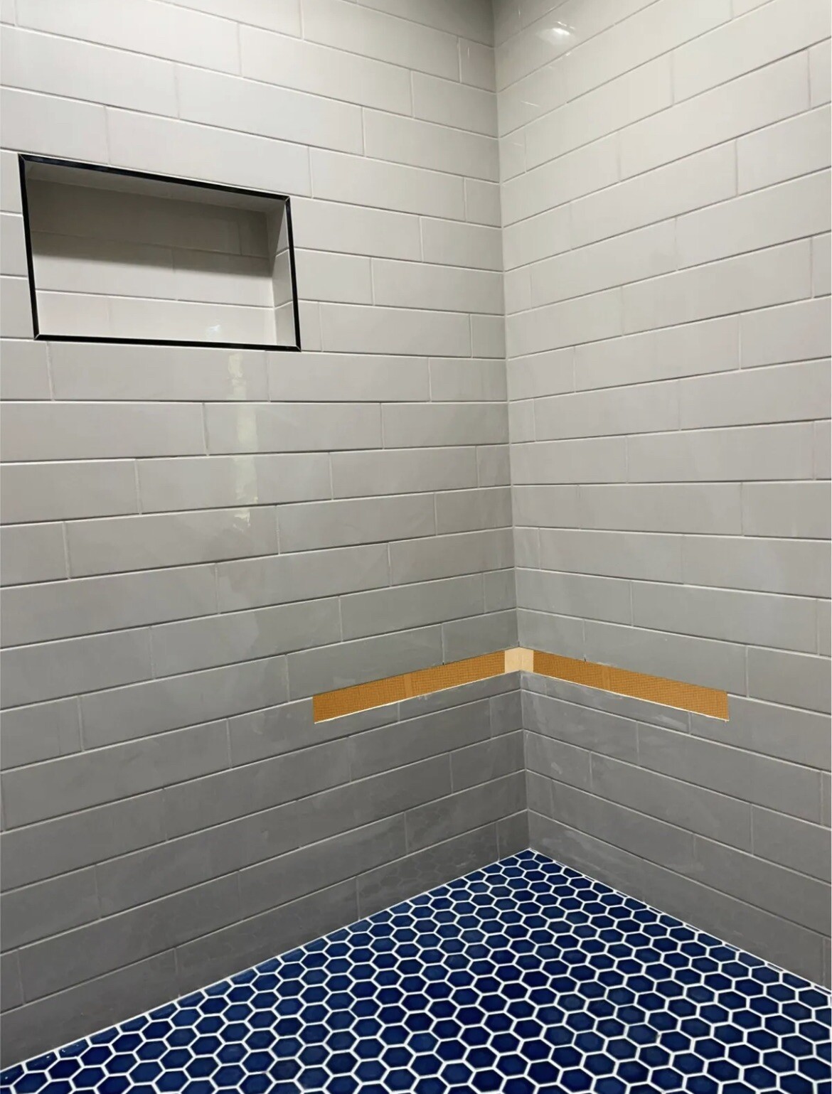 Shower Floating Bench – Schluter Kerdi-Board 2″ with Stainless Steel – Face 34in
