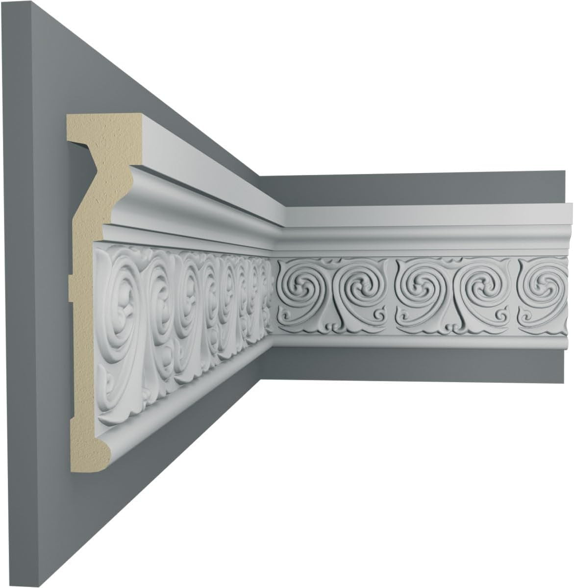 Endurathane Ralston Chair Rail Molding, 4.625″H x 94.5″L, 2-Pack