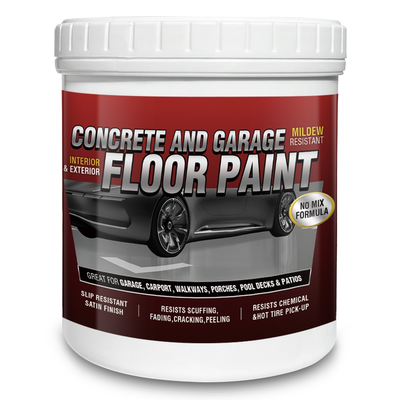 Epoxy Floor Paint Kit – Acrylic Concrete Coating for Garage Living Room 1 Gallon