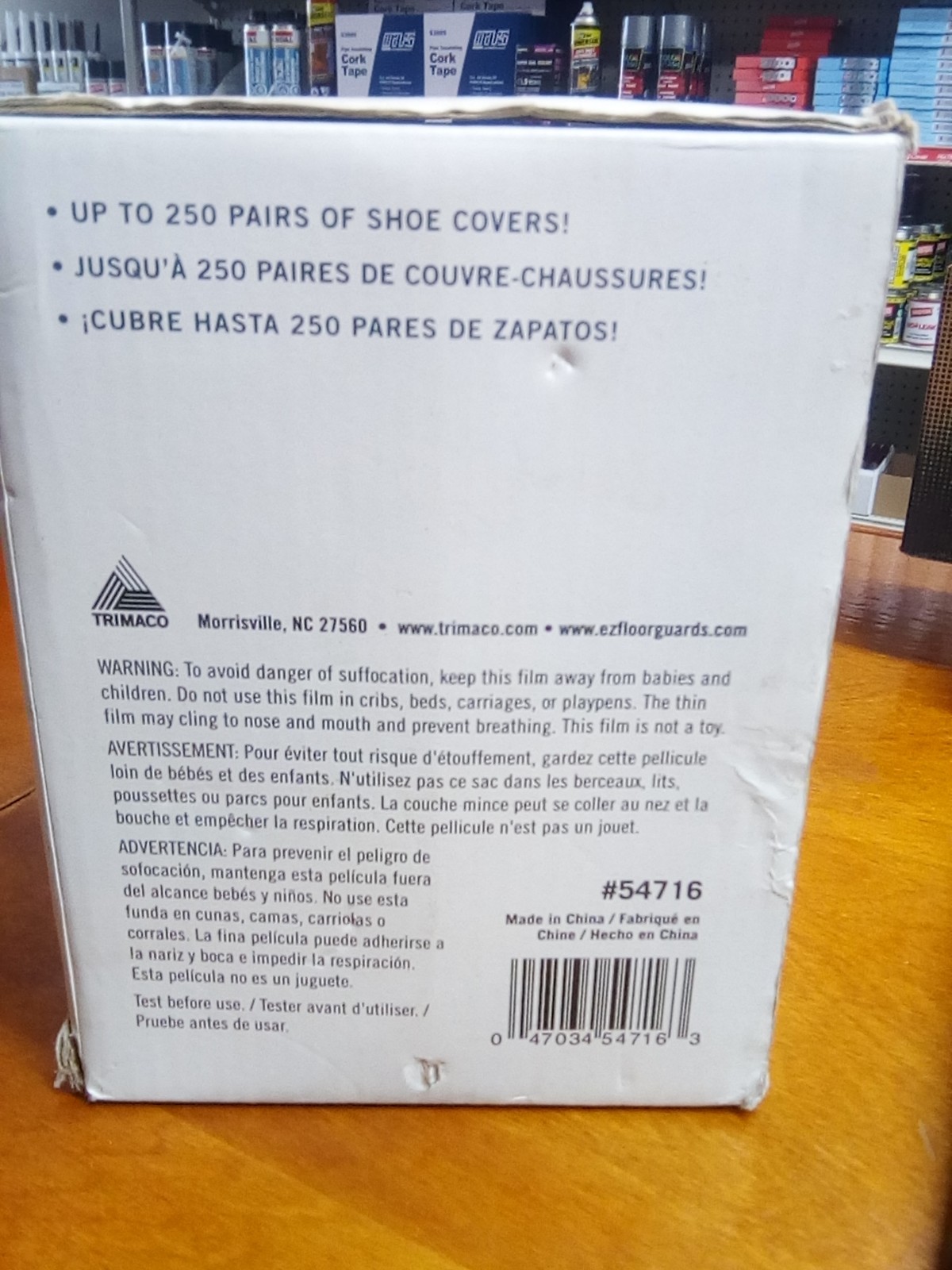 Trimaco E-Z Floor Guards #54716 Refill Film Roll Shoe Covers 250 Pairs