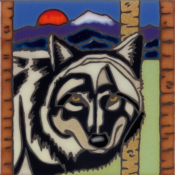 Ceramic Tile Wolf endangered hot plate wall decor backsplash installation mural