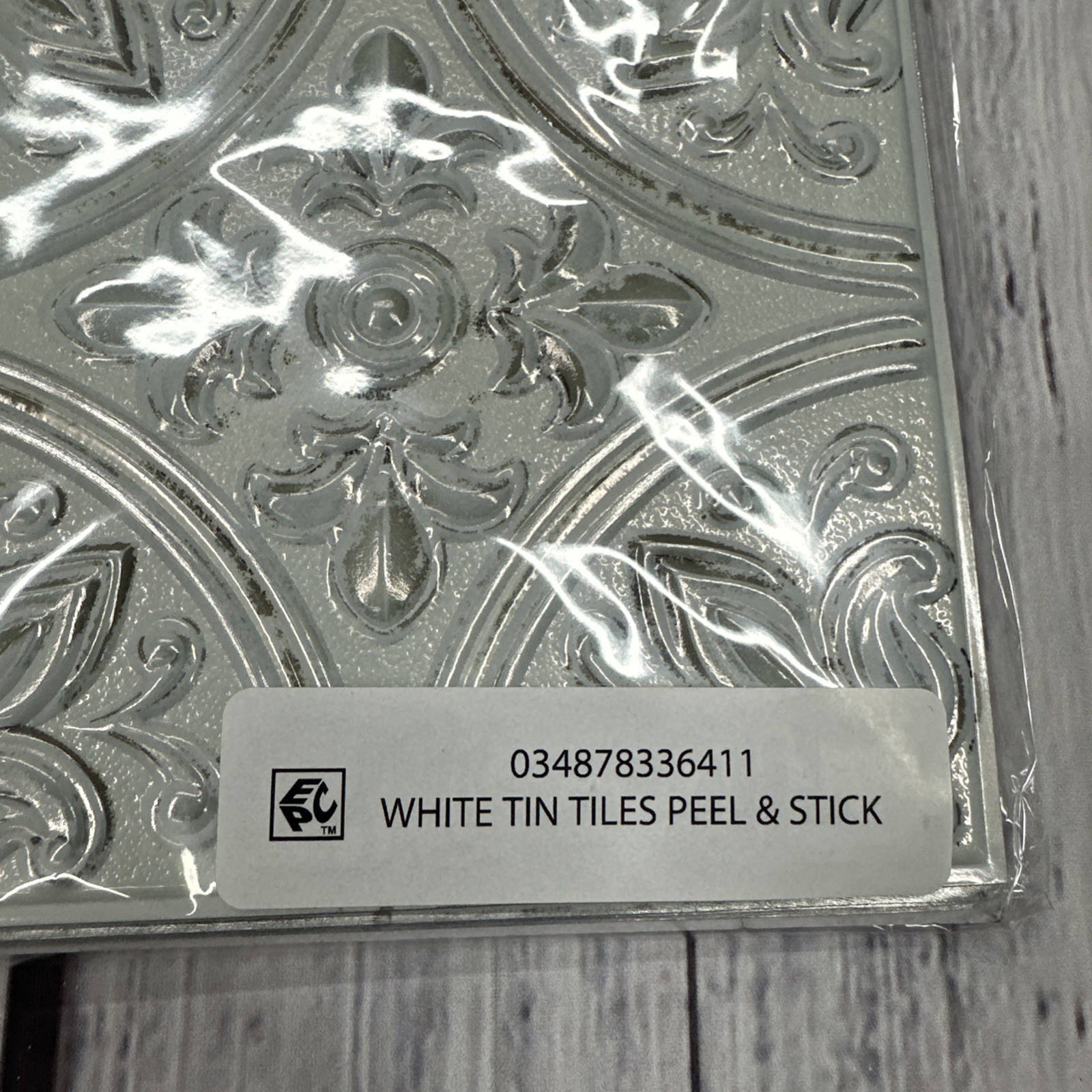 RM StickTiles Peel And Stick Faux Victorian Tin Tiles 4 per pack, 034878336411