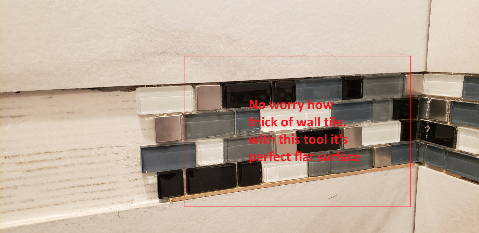 Glass mosaic tile border installation tool