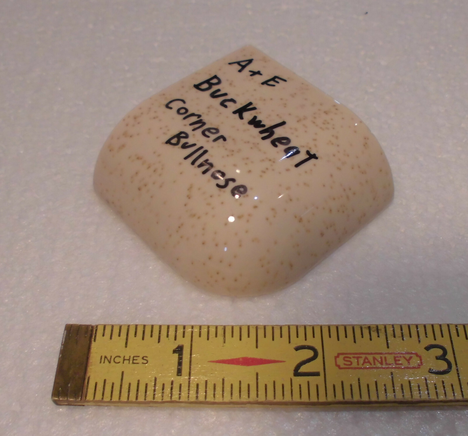 1 pc. Buckwheat Ceramic Bullnose Outside Corner Tile 2″ X 2″ American Olean