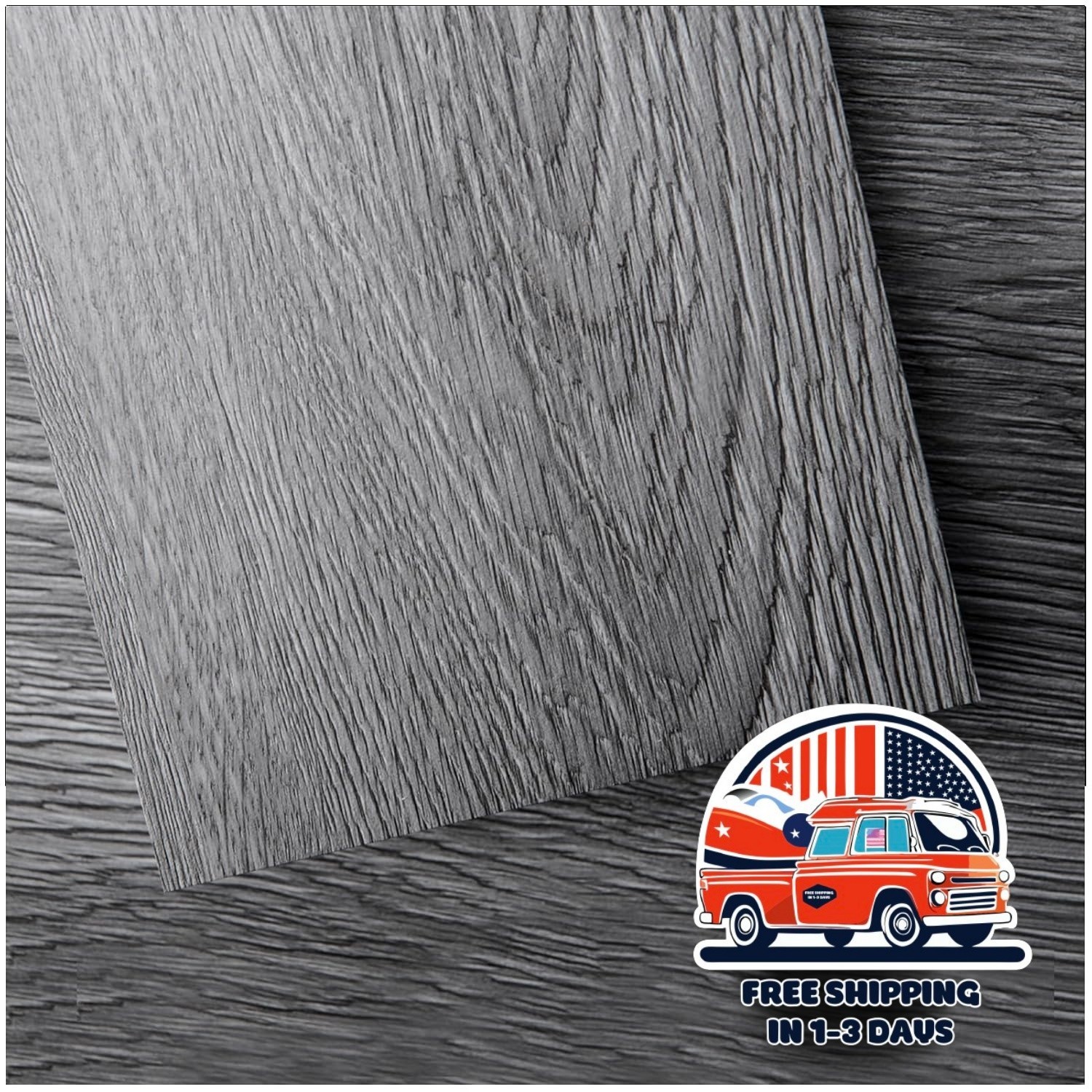 Suelo Vinílico Autoadhesivo Gris Oscuro 36 Piezas 54 Sq Ft Imitación Madera DIY