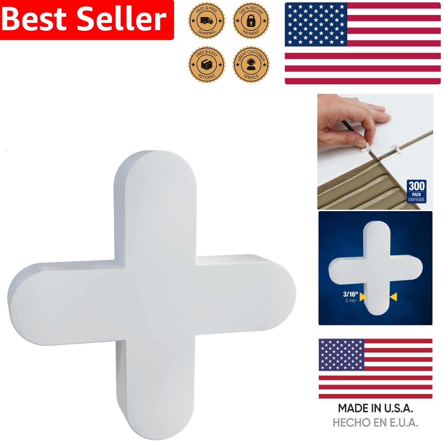 300-Count Flexible Easy Remove Ceramic Porcelain Stone