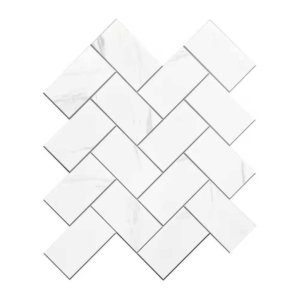 Marble 9.50 In. X 10.70 In. SPC Peel and Stick Backsplash Tile (0.7 Sq. Ft./Pack