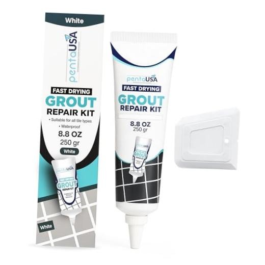 White Acrylic Sanded Grout Repair Kit – Premixed Grout Filler for Indoors