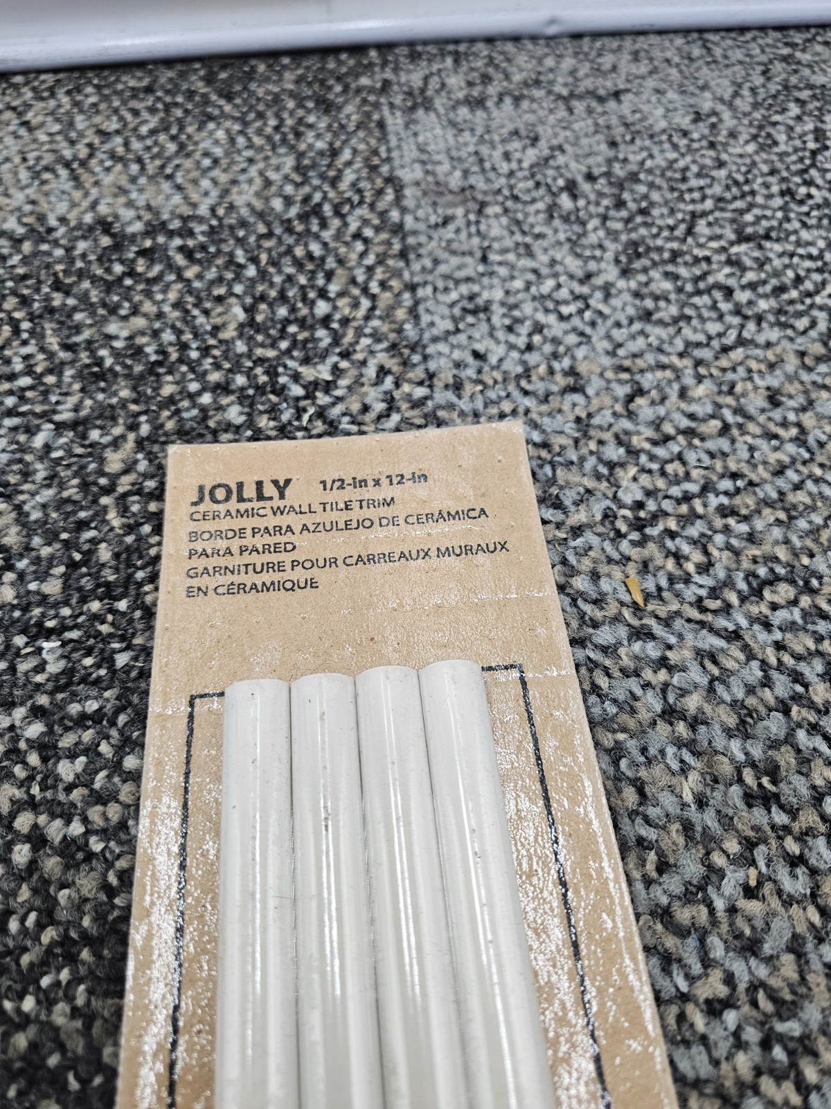 (QTY 12) Mohawk Jolly 1/2″ x 12″ Ceramic Wall Tile Trim, CC81 Beach Sand