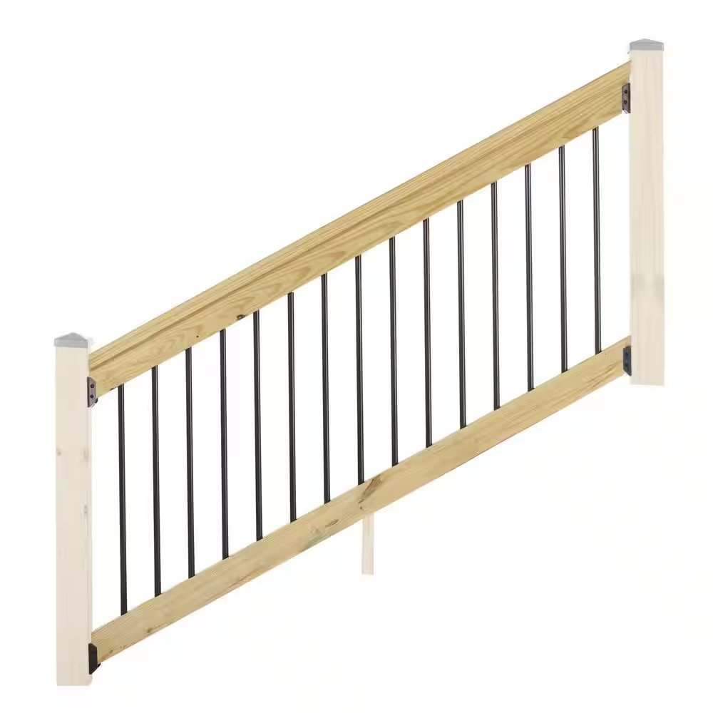 34 In. H X 72 In. W Pressure-Treated Southern Yellow Pine Wood Deck Stair Railin