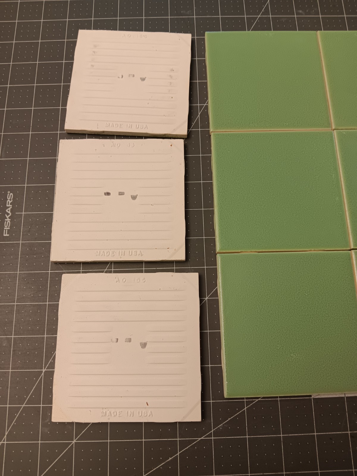 12 pc. Vintage Tile JADESHEEN GREEN CRYSTALLINE Bath Kitchen NOS American Olean