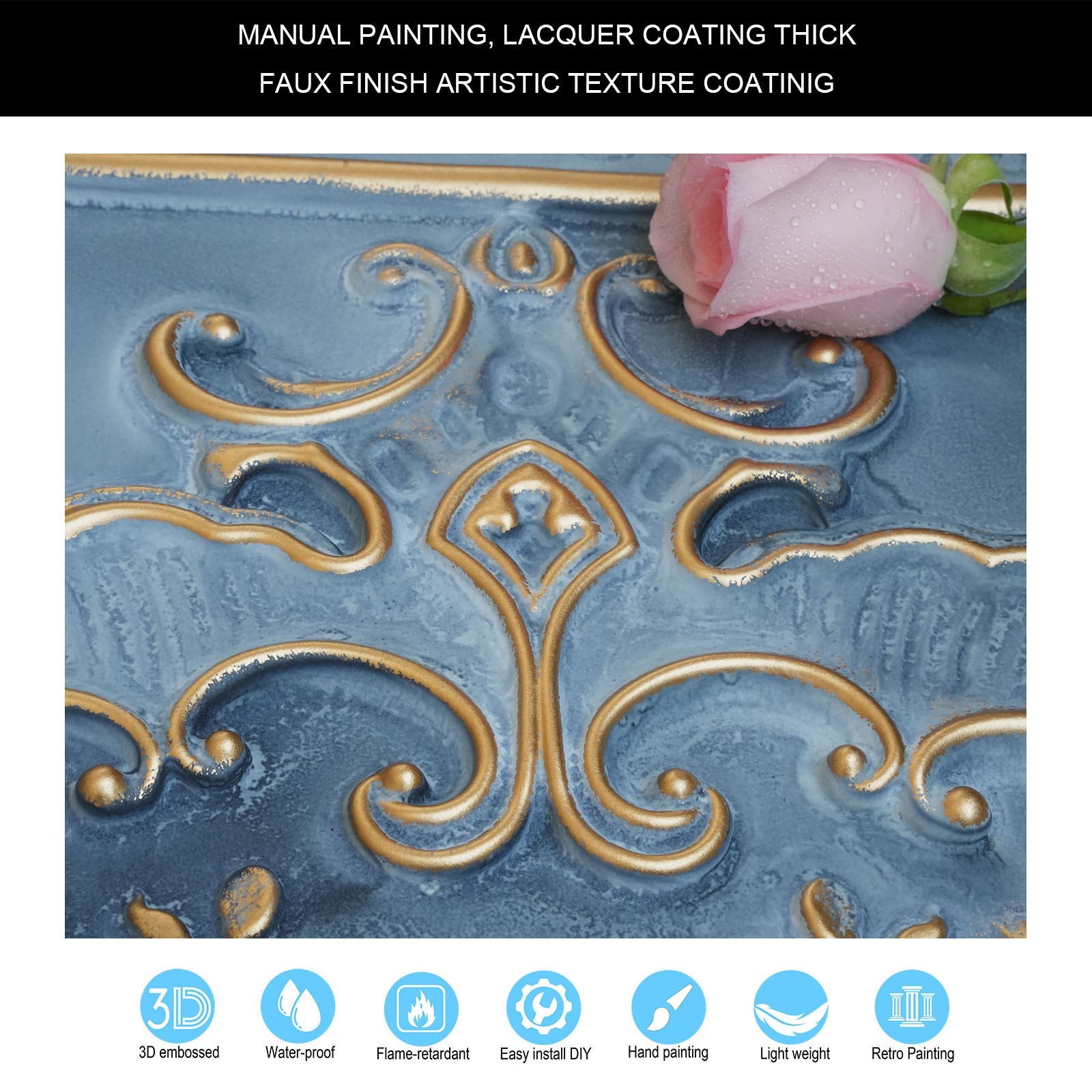 Classic style ceiling tile smoked gold groggery decor wall panel PL19 10pcs/lot