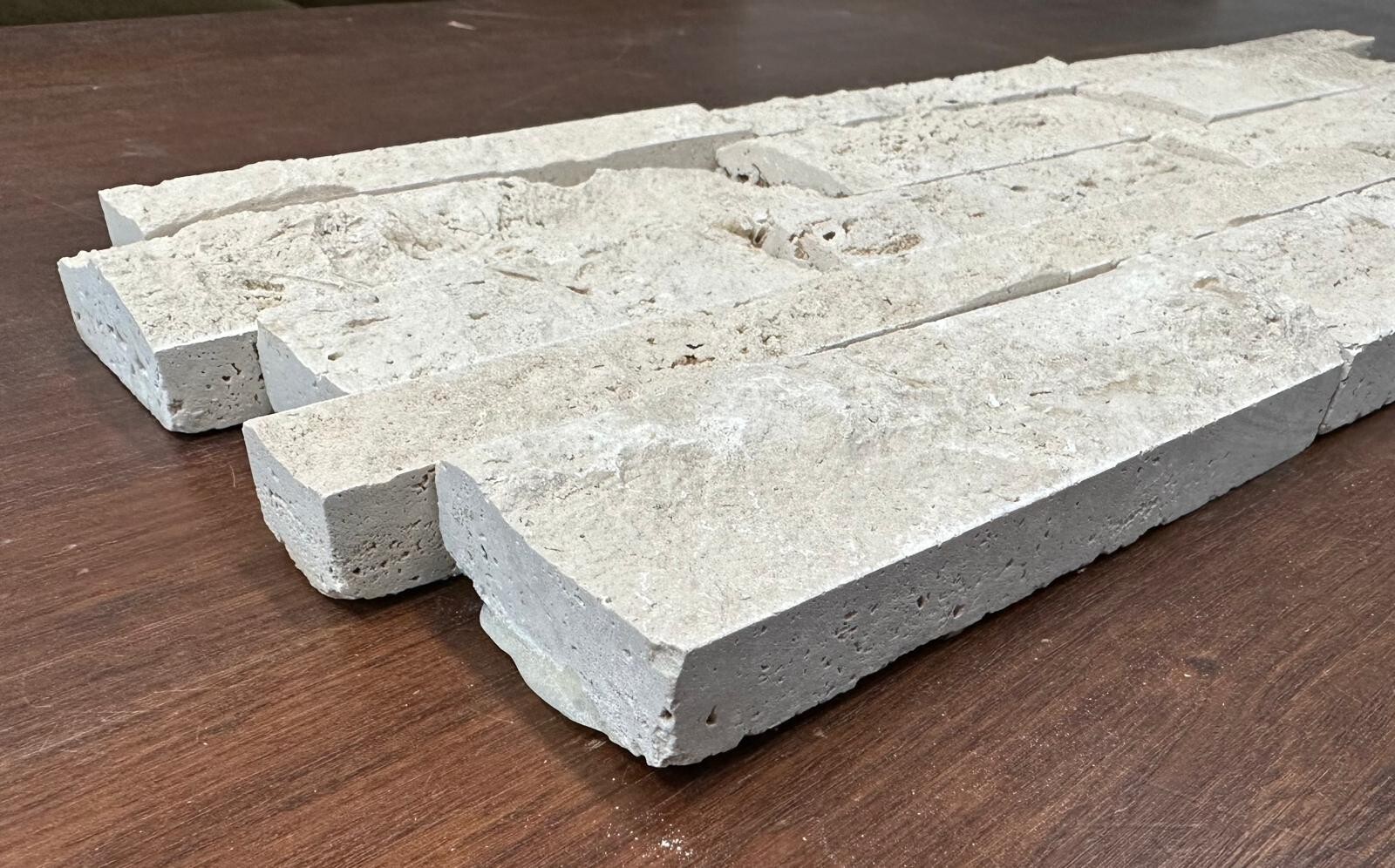 Ivory Travertine Stack Stone Ledger panel 7×20 – sample listing